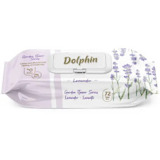 Серветки вологі Dolphin Lavender 72 шт з клапаном вологі серветки що очищають вологі серветки в контейнері