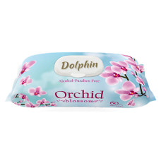 Вологі серветки Dolphin Орхідея з клапоном 60 шт
