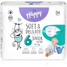 Підгузки дитячі Happy 6 Junior Extra 15+ кг 34 шт