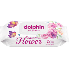 Влажные салфетки с клапаном Dolphin Sensation Flower 72 шт Универсальные влажные салфетки