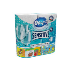 Паперові рушники двошарові Ooops Sensitive 50 л 2 шт Кухонні паперові рушники Одноразові паперові рушники