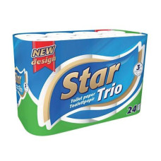 Туалетний папір Star Trio 3-х шаровий  24 шт М'який туалетний папір Тришаровий туалетний папір
