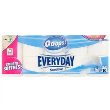 Туалетний папір Ooops! EveryDay Sensetive 3-х шаровий 115 відр.10 шт Якісний туалетний папір